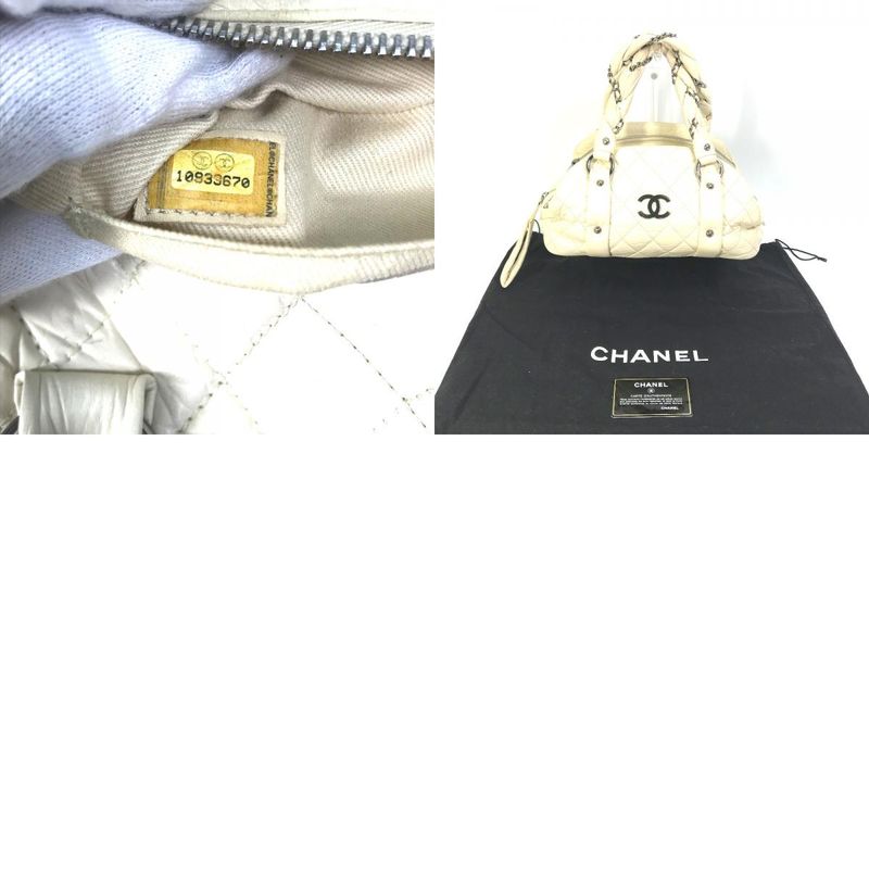 Chanel Handbag CC Coco Mark Leather Beige