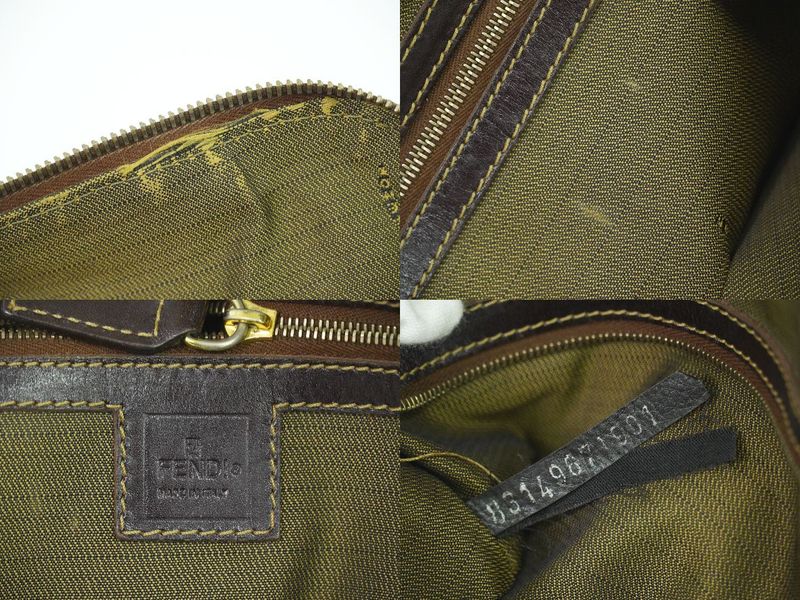 Authentic Fendi Zucca Handbag Canvas Brown Zucca Bag Pre-owned [follow-up