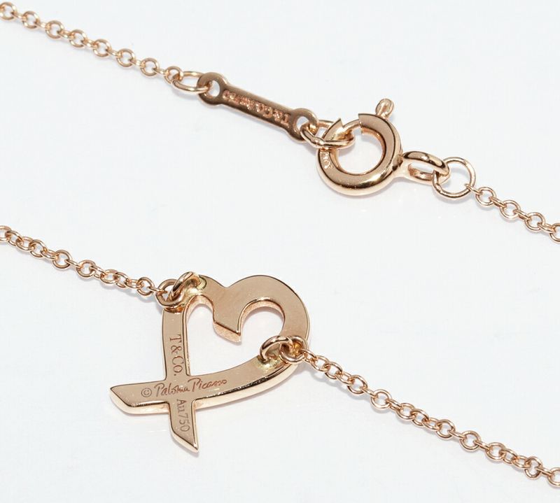Tiffany & Co Pendant Necklace 18K Pink Gold Paloma Picasso Loving Heart Pendant