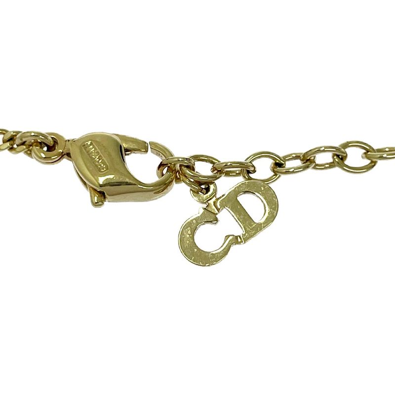 Christian Dior GP Rhinestone Dior Logo Necklace Gold 460512 Necklace