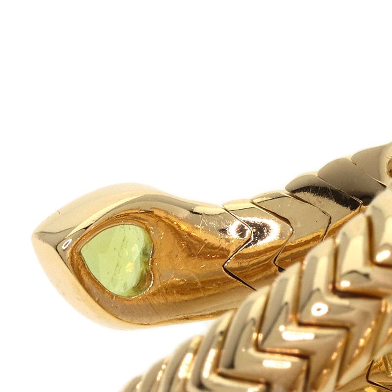Bvlgari Bulgari Tubogas Spiga Peridot Diamond Ring And Ring 18K Yellow Gold