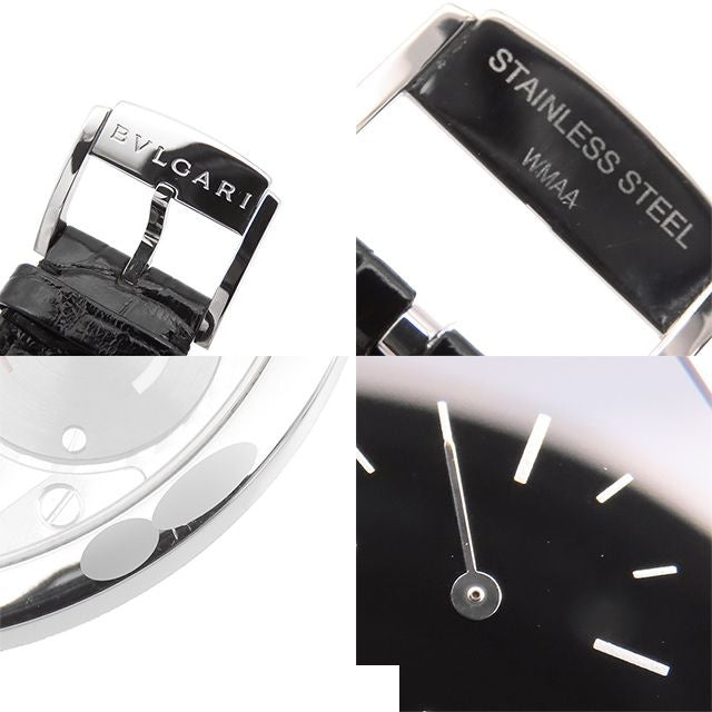 Bvlgari Finissimo Black SS Leather Roma Rome Watch Manual Wind — view 8