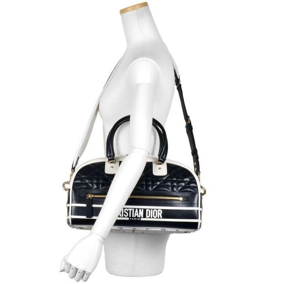 Dior Small Bow Ring Bag Mini Boston Bag 2WAY Leather M6202ofca Black Sporty