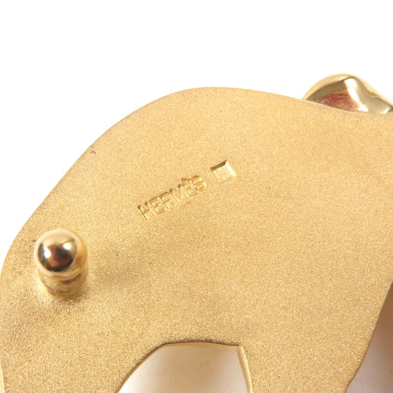 Hermes Elephant Animal Motif Gold Hardware Belt Buckle Gold With Box Men's