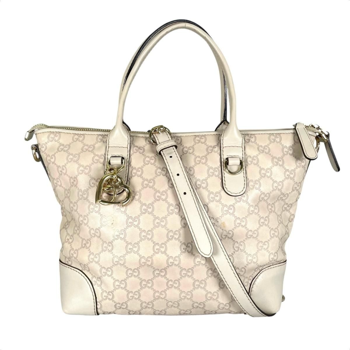 Guccissima 2-Way Tote Horsebit Shoulder Bag Beige