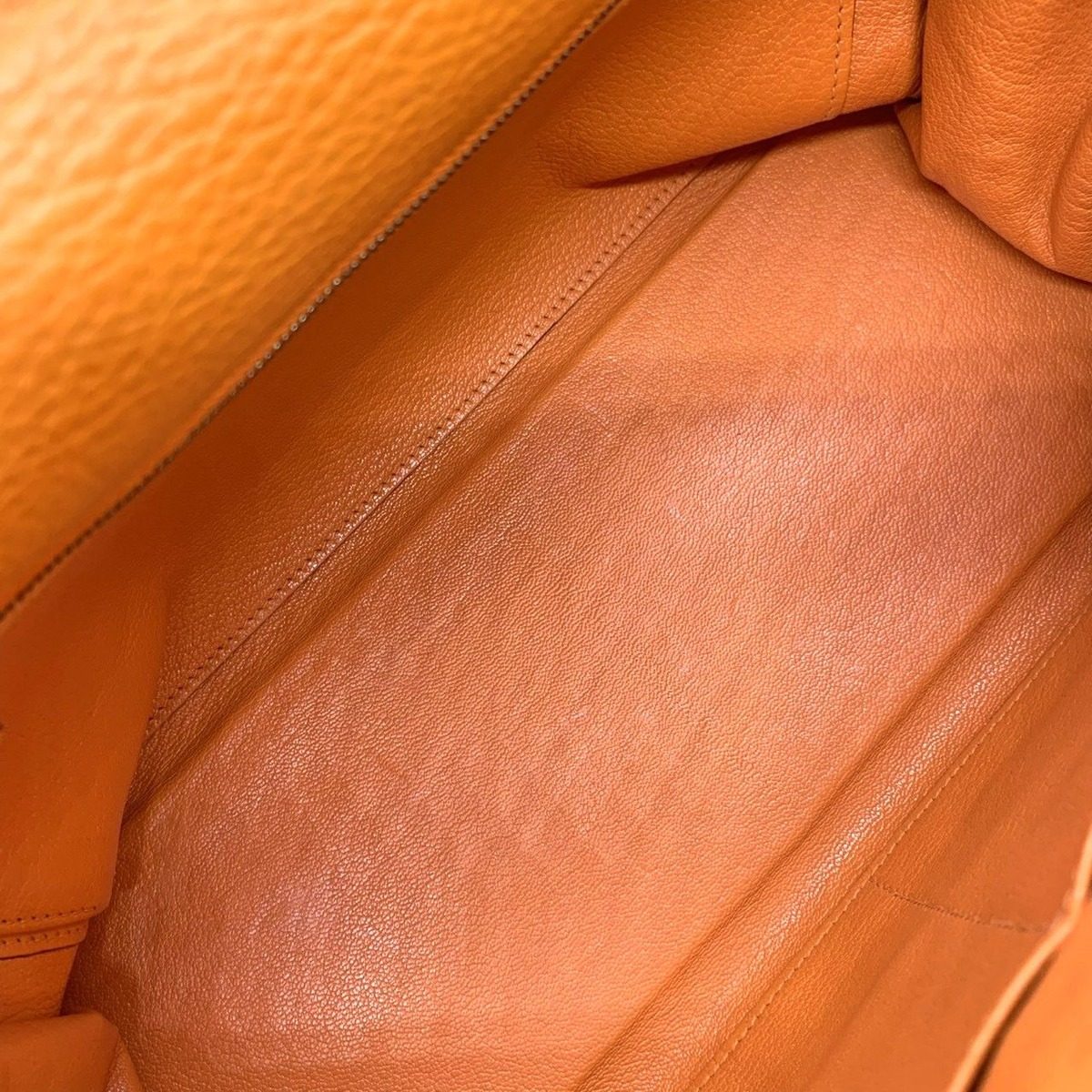 Hermes Kelly 32 Handbag Retourne Taurillon Clemence Orange Gold — view 9