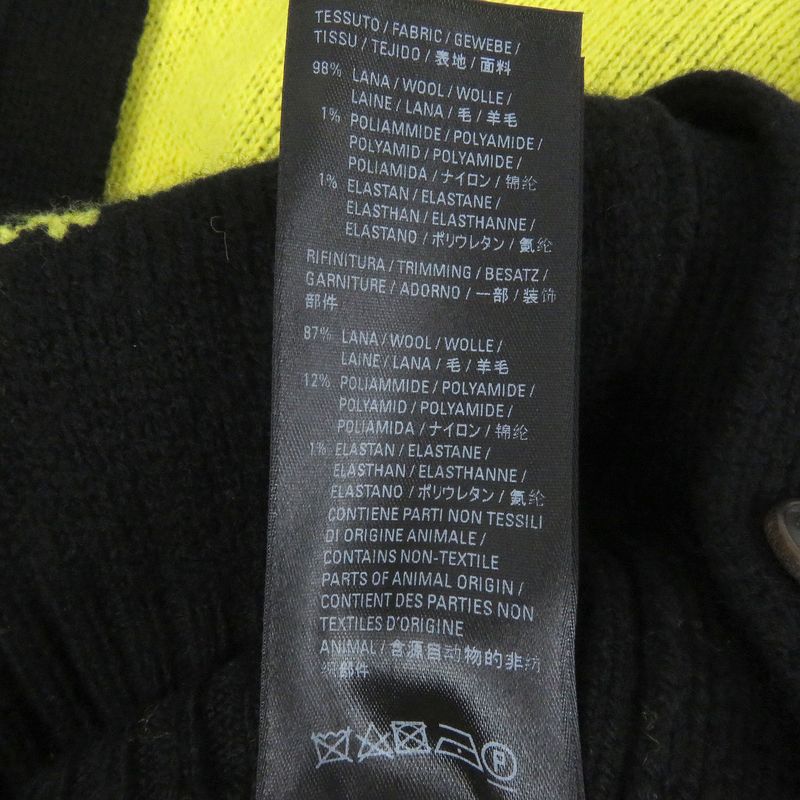 Balenciaga 555280 Wool Jacquard Logo Oversized Knit Cardigan Black S Made In