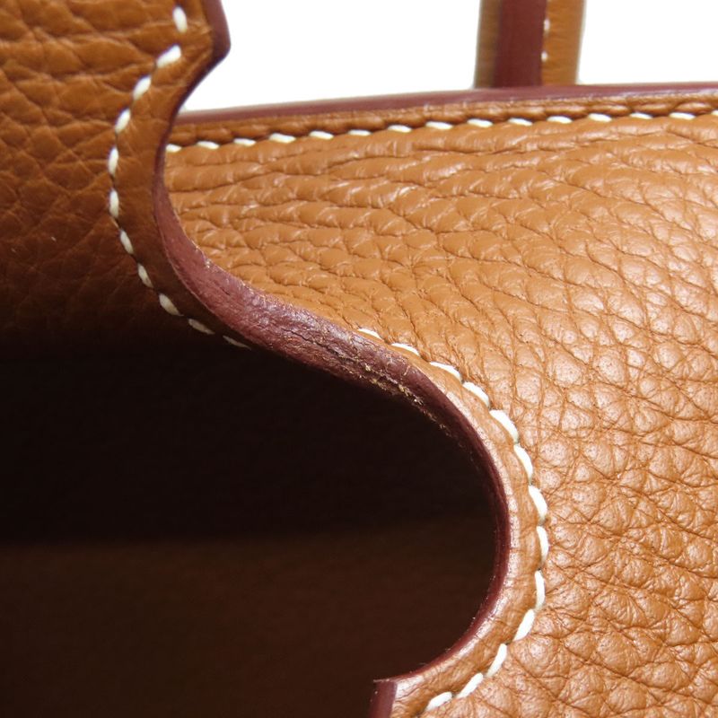 Hermes Birkin 35 Gold Silver Hardware Handbag Taurillon Women