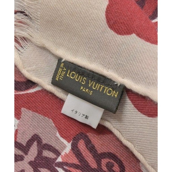 Louis Vuitton Shawl Cashmere Silk Red Brown Pink Scarf — view 4