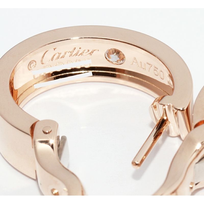 Cartier Earrings Hoop 18K Pink Gold Diamond 2 P Love — view 5
