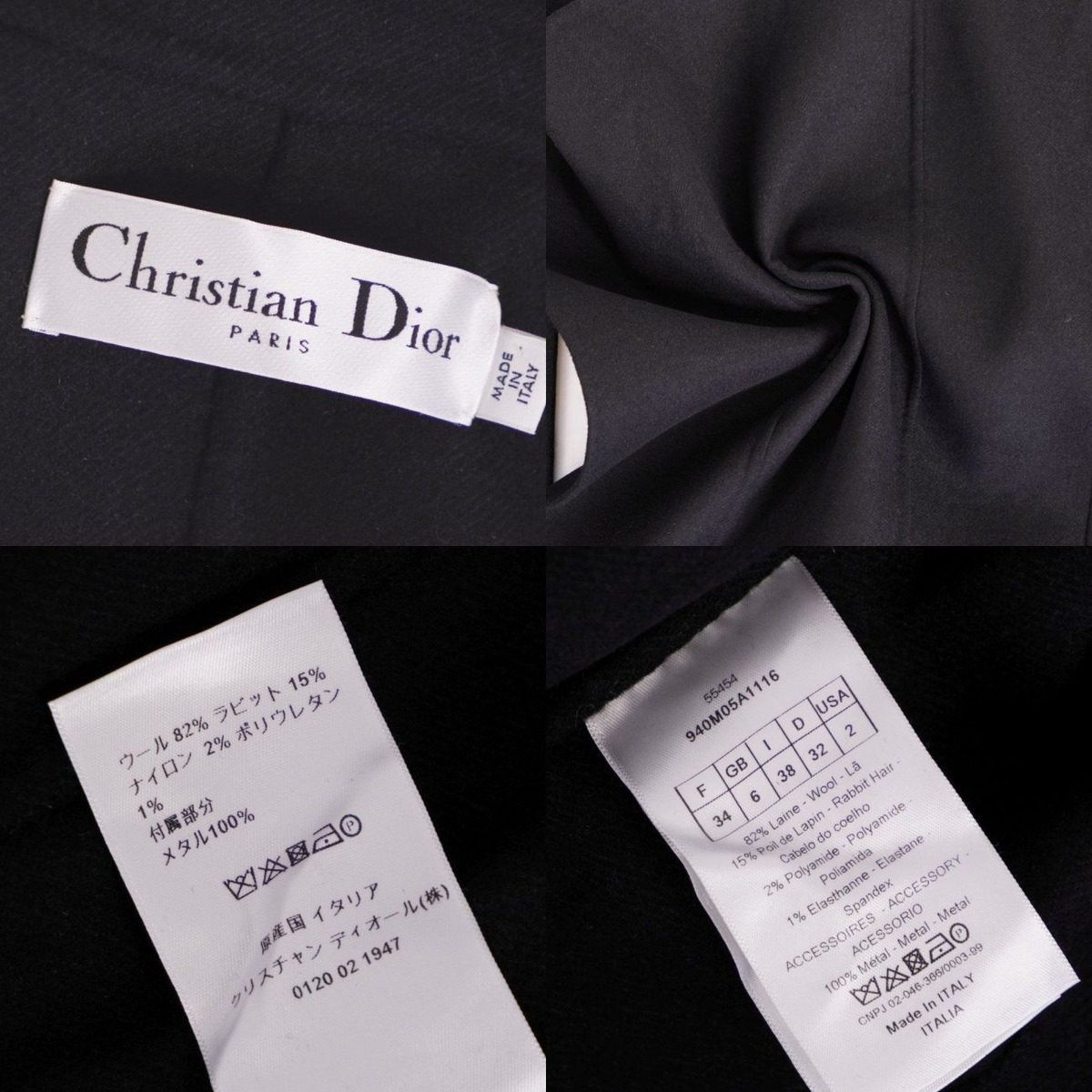 Dior Coat Poncho Capes & Ponchos Black — view 9