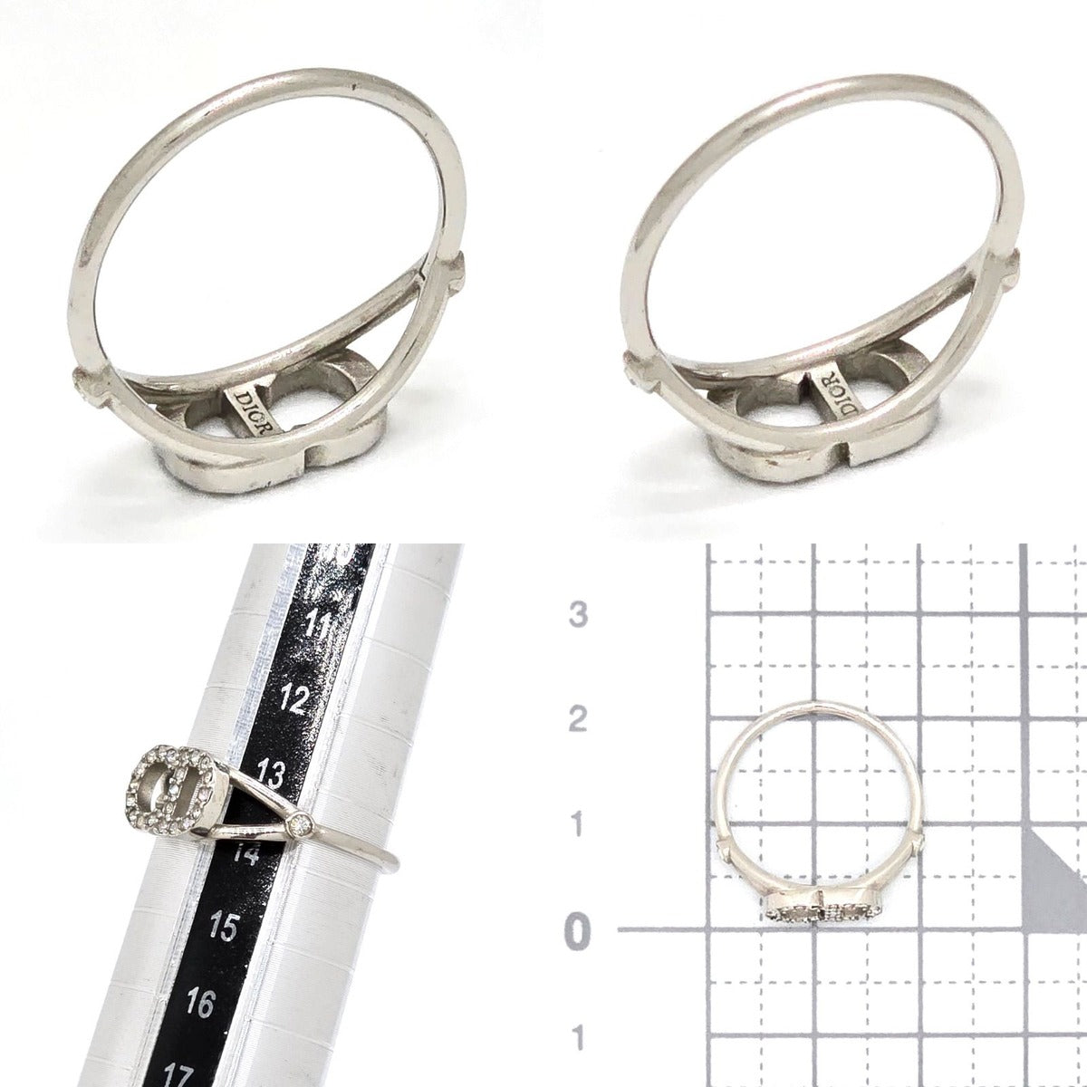 Dior Clair D Lune de Ring L White Crystal CD Signature — view 9