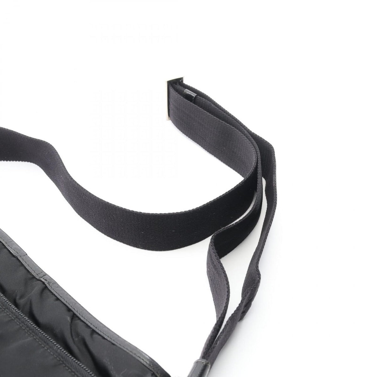 Prada Shoulder Bag Black Nylon Saffiano Leather — view 15
