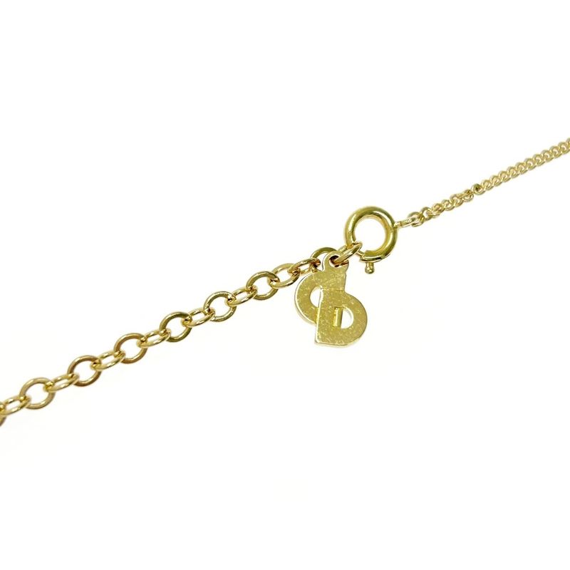 Christian Dior GP Rhinestone CD Logo Necklace Women's Gold 407855 Necklace