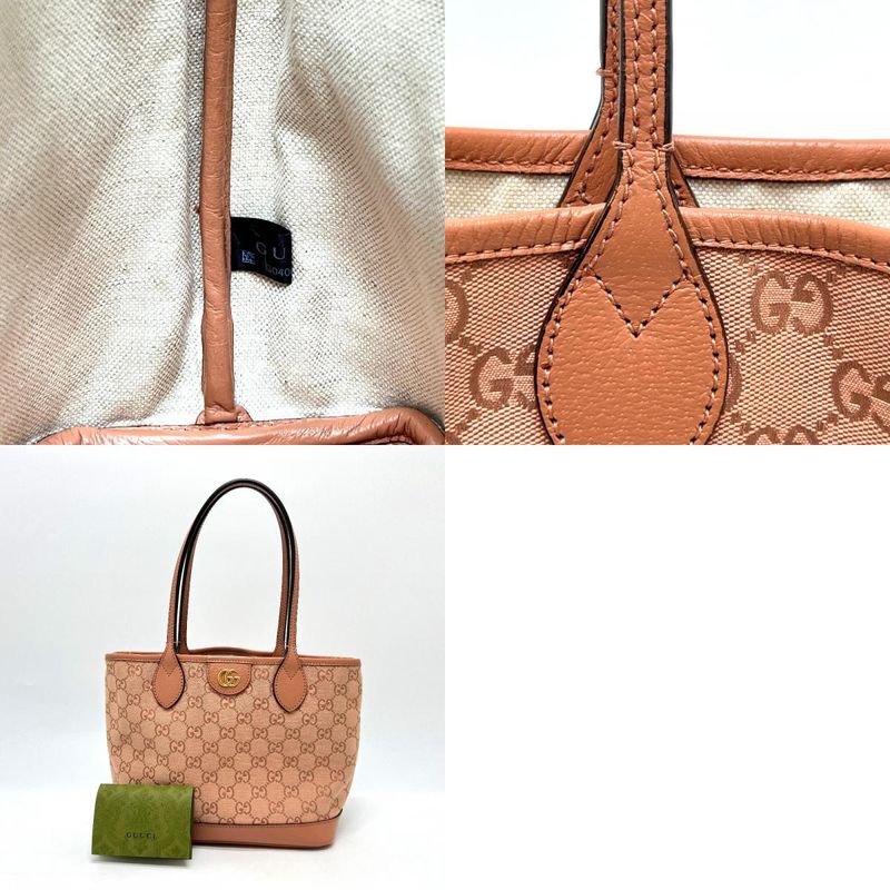 Gucci Tote Bag GG Canvas Ophidia GG Small 742102 GG Canvas Pink