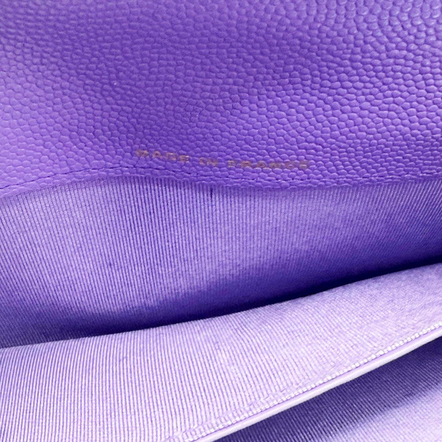 CHANEL CC Timeless Caviar Flap Wallet Chain Purse Purple Bag