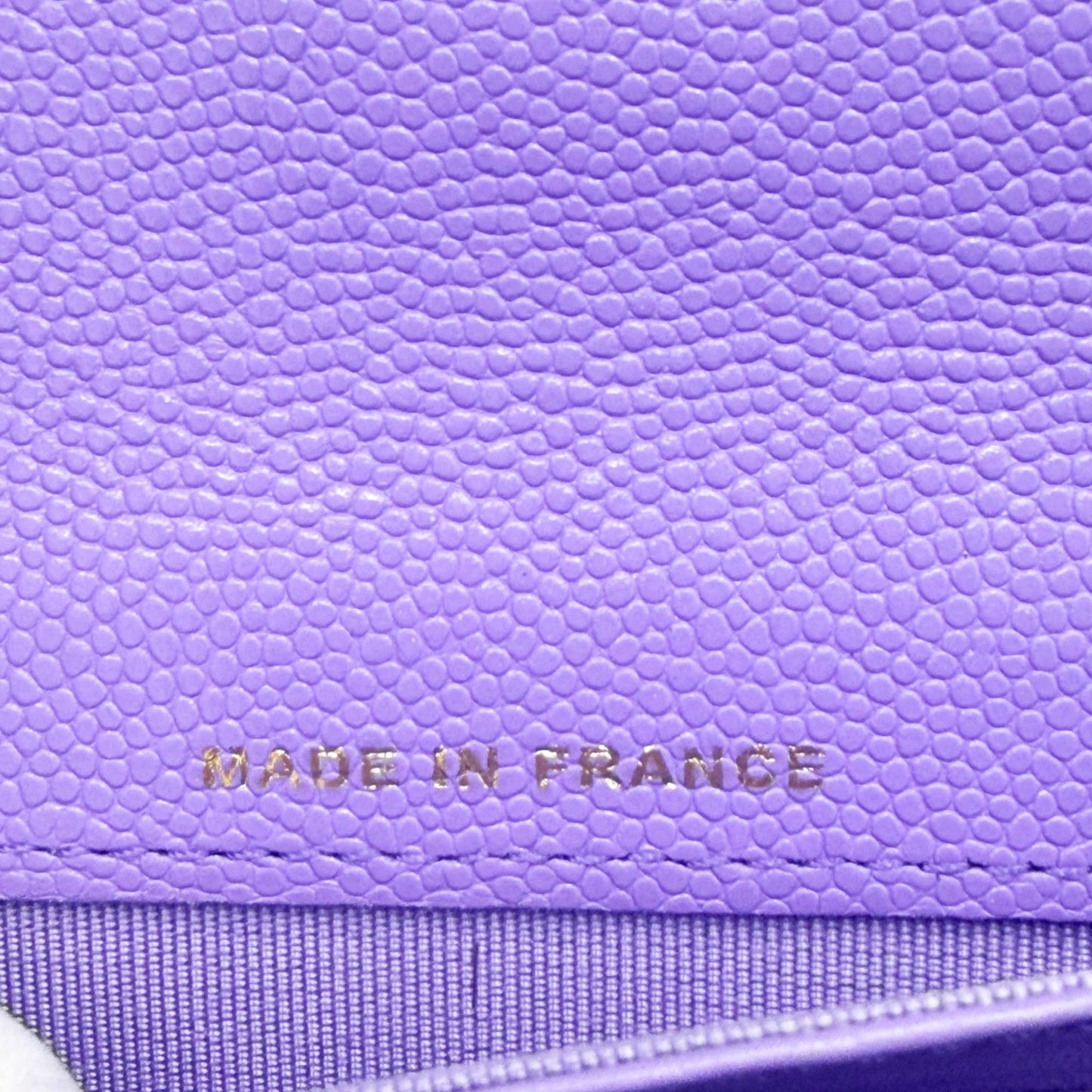 CHANEL CC Timeless Caviar Flap Wallet Chain Purse Purple Bag