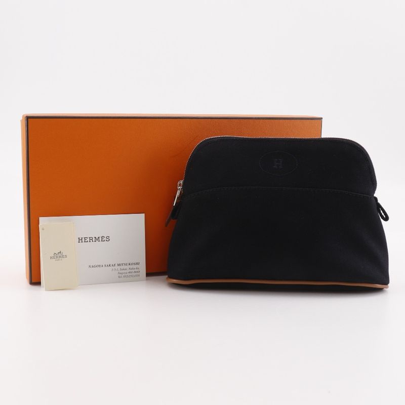 Hermes Bolide Pouch Mini Cotton Noir Black Women's Pouch