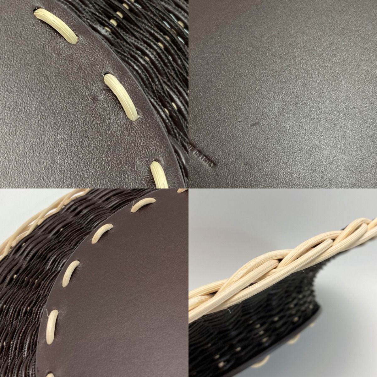 Fendi Ff Logo Underplate Tableware Collection Dark Brown Rattan/leather Box