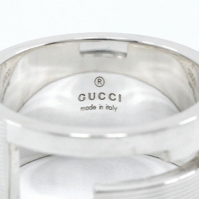 Gucci Branded G Wide Silver 925 Size 20 Men's 12.5g Ring