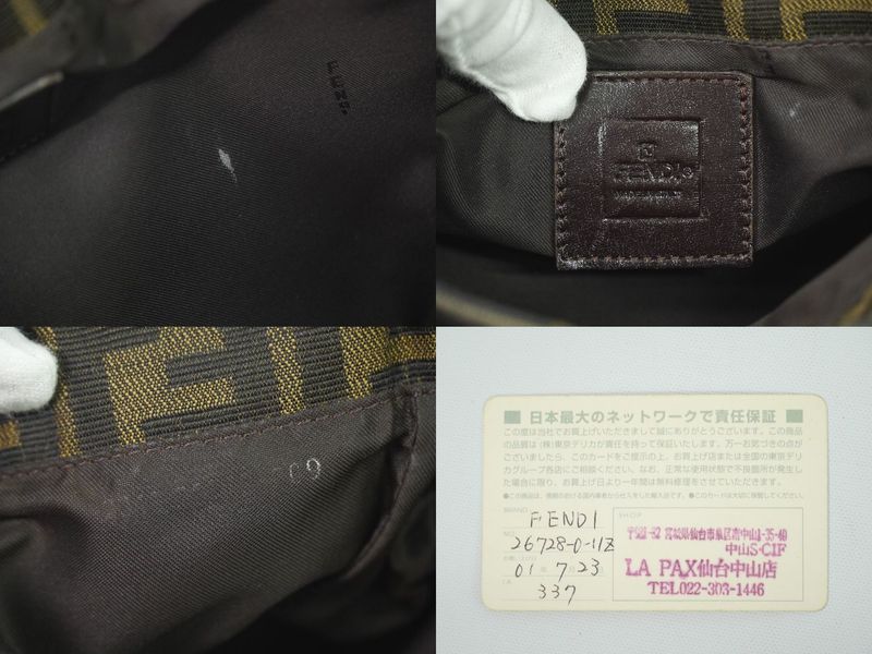 Authentic Fendi Zucca Shoulder Bag Canvas Brown 26728 Zucca Bag Pre-owned