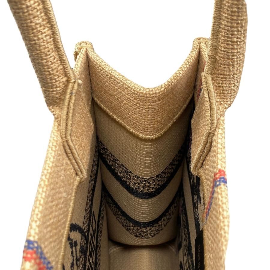 Christian Dior Handbag Book Tote Small Union Motif Embroidery Brown