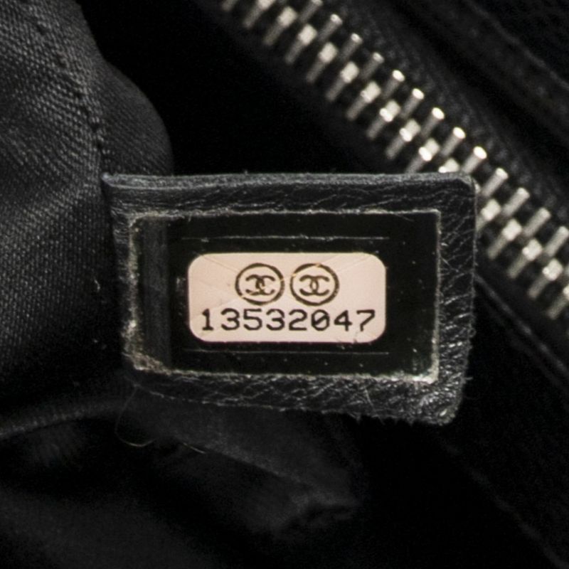 Chanel Coco Mark Chain Tote Black Matelasse Caviar Leather A