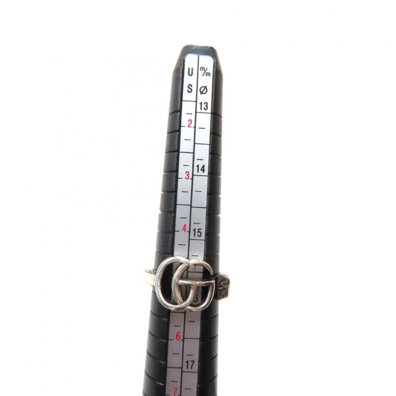 Gucci 627760 Double G Key Motif Ring Arabesque Ring Ag925 Silver 10 Made In