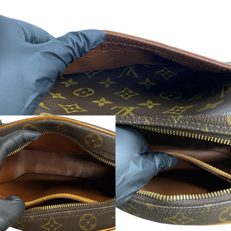Louis Vuitton Blois Monogram Leather Mini Shoulder Bag Pochette Sacoche Brown