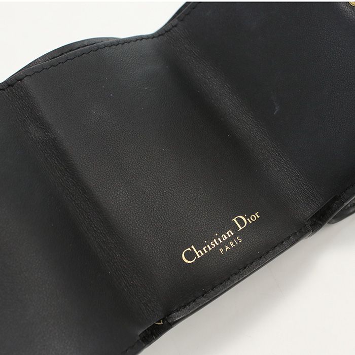 DIOR Trifold Wallet Saddle Trifold Wallet Leather Women's