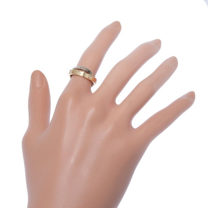 Cartier Be Love 6P Diamond Ring 18K Pink Gold 18K White Gold 750 Pink Gold