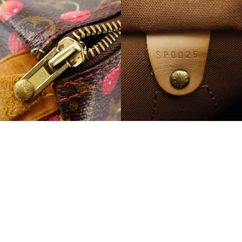 Louis Vuitton Speedy 25 Cherry Takashi Murakami M95009 Monogram Canvas Brown