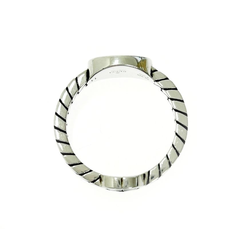 Gucci Silver Interlocking G Ring 3.3g 925 Engraved 399847 Ring