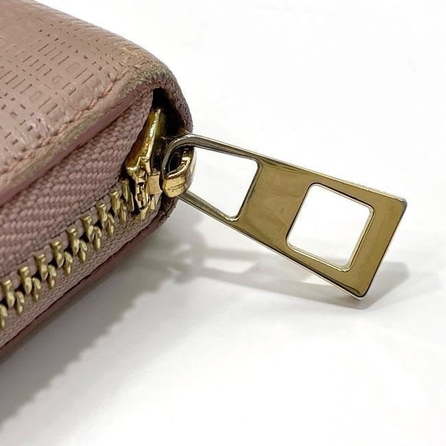 Loewe Round Zipper Long Wallet Pink Linen
