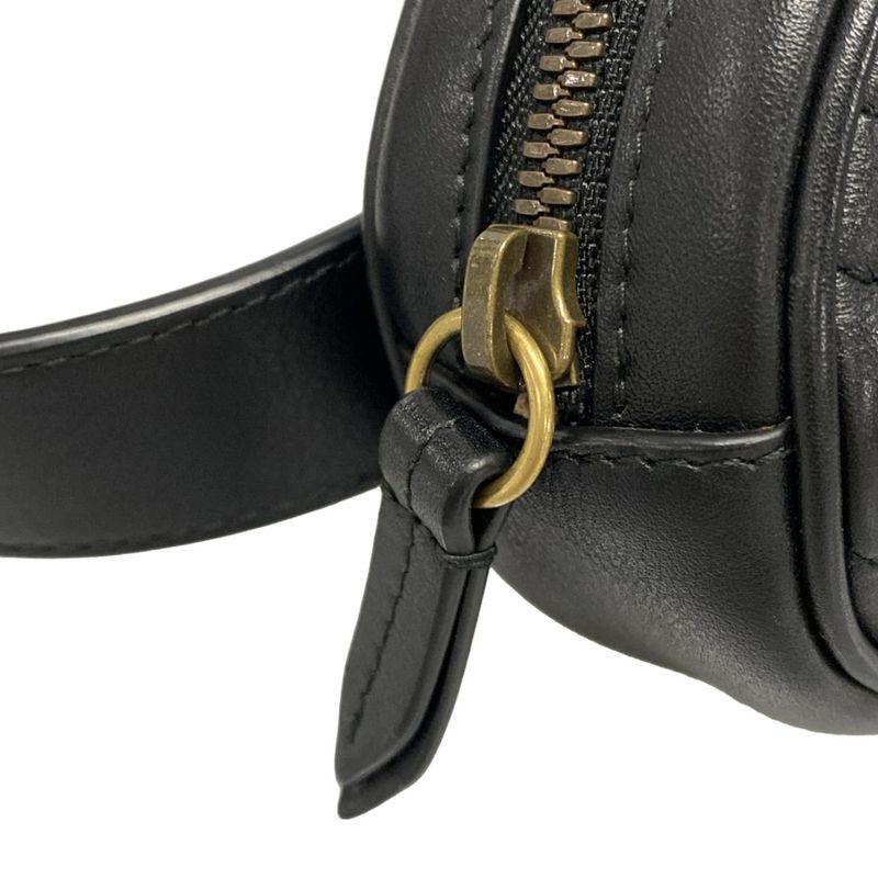 Gucci GG Marmont Waist Pouch Black Leather 476434