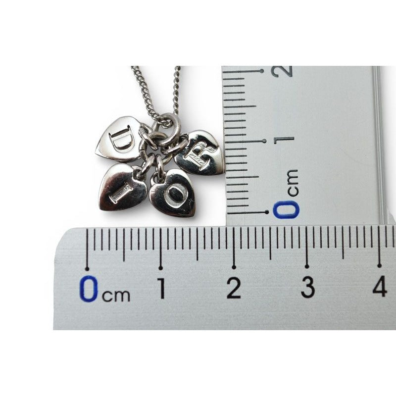 Christian Dior Necklace Heart Motif Logo Silver — view 6