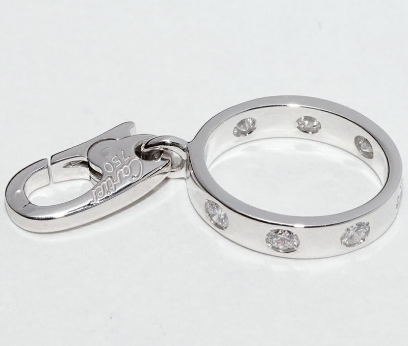 Cartier Pendant Top Charm 18K White Gold Diamond 7P Baby Love Charm Full