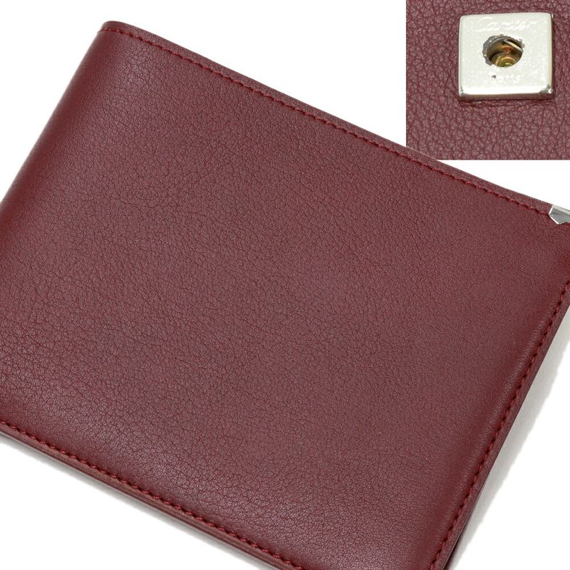 Cartier Folding Wallet With Coin Purse Mastline Calf Bordeaux L3000594