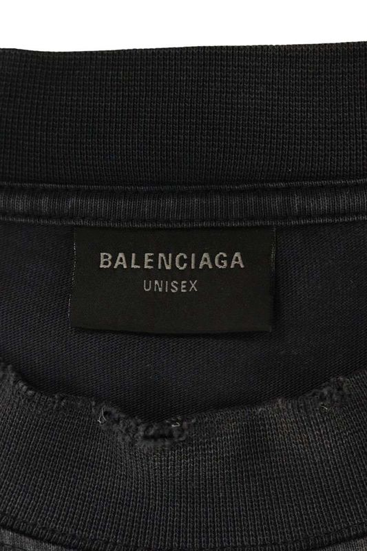Balenciaga 23SS 739783 Tova9 Tape Logo Oversized Long Sleeve Cut And Sewn Men's