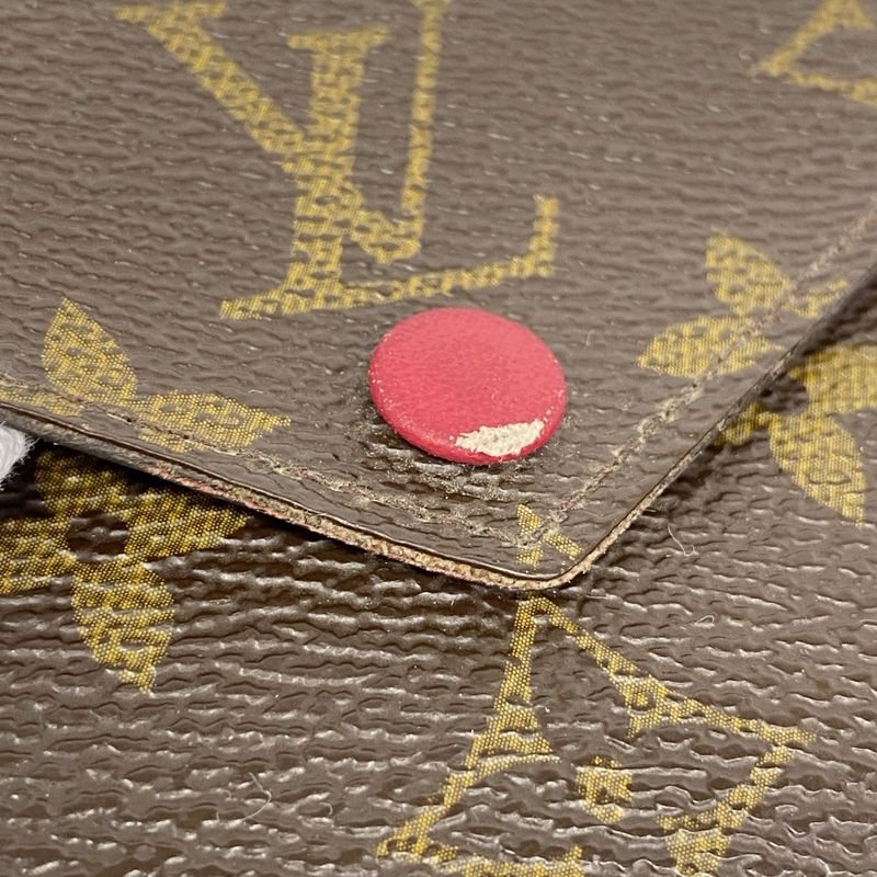 Louis Vuitton Wallet Monogram Portefeuille Marie M93802 Brown Rouge Women's