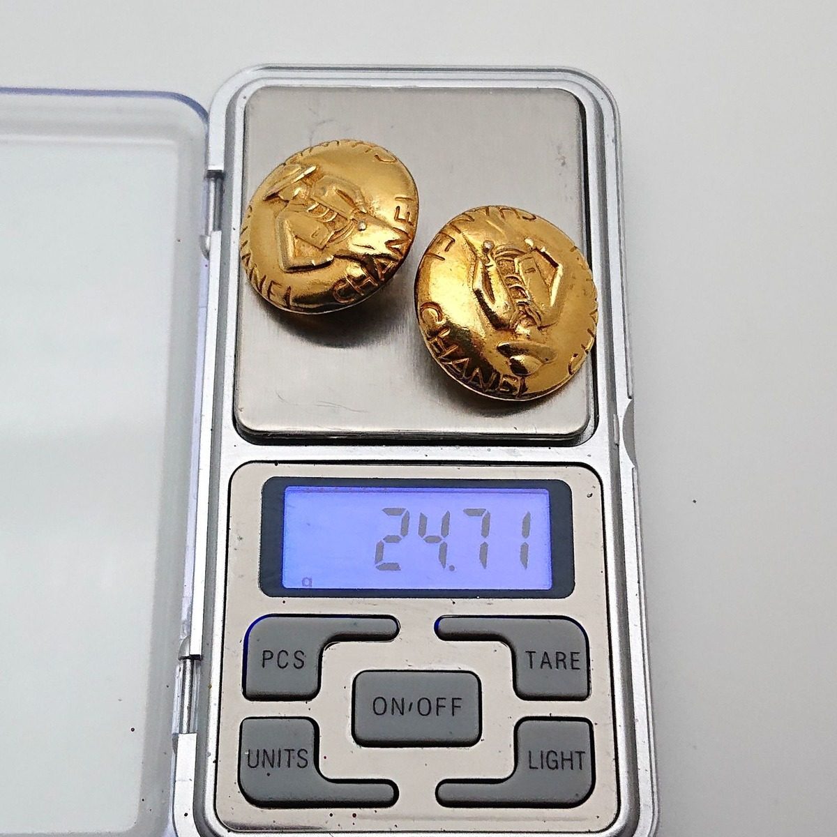 Chanel Vintage Mademoiselle Round Gold Earrings — view 14