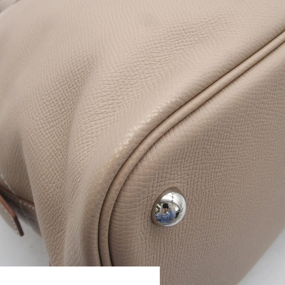 Hermes Bolide 35 Relax Argil Silver Epsom Handbag — view 8