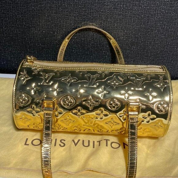 LOUIS VUITTON Limited Edition Gold Papillon Monogram Shoulder Bag LV