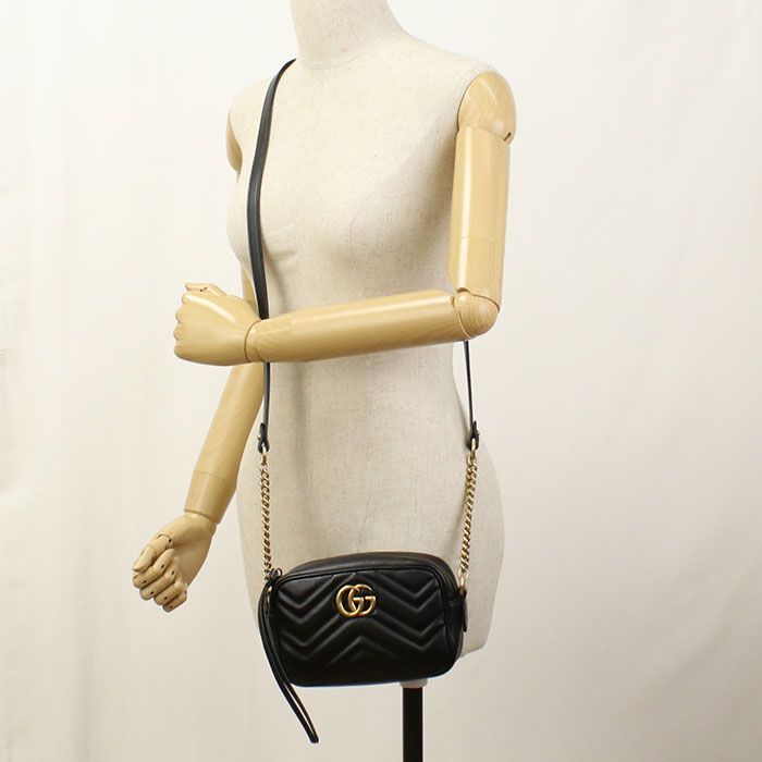 Gucci Mini Camera Bag GG Marmont 448065 Crossbody Shoulder Bag Quilted Chevron