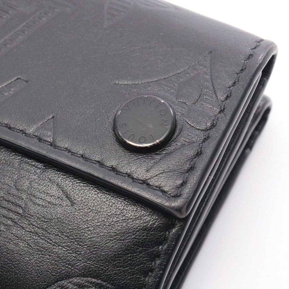 Louis Vuitton Trifold Wallet Discovery Compact Noir Black Leather — view 8