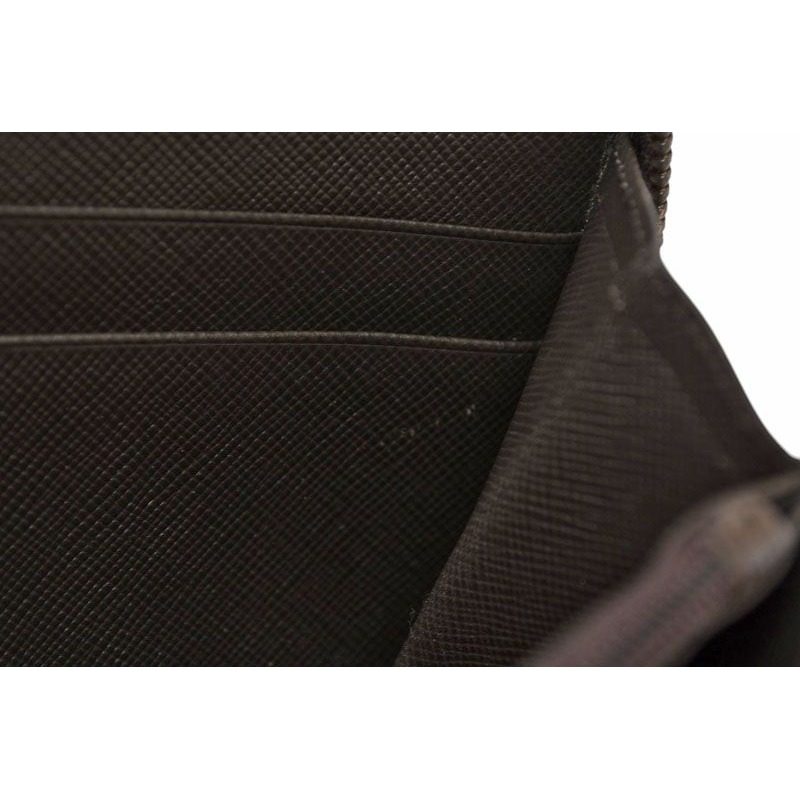 Prada Wallet Zip Around Tessuto Dark Brown — view 12