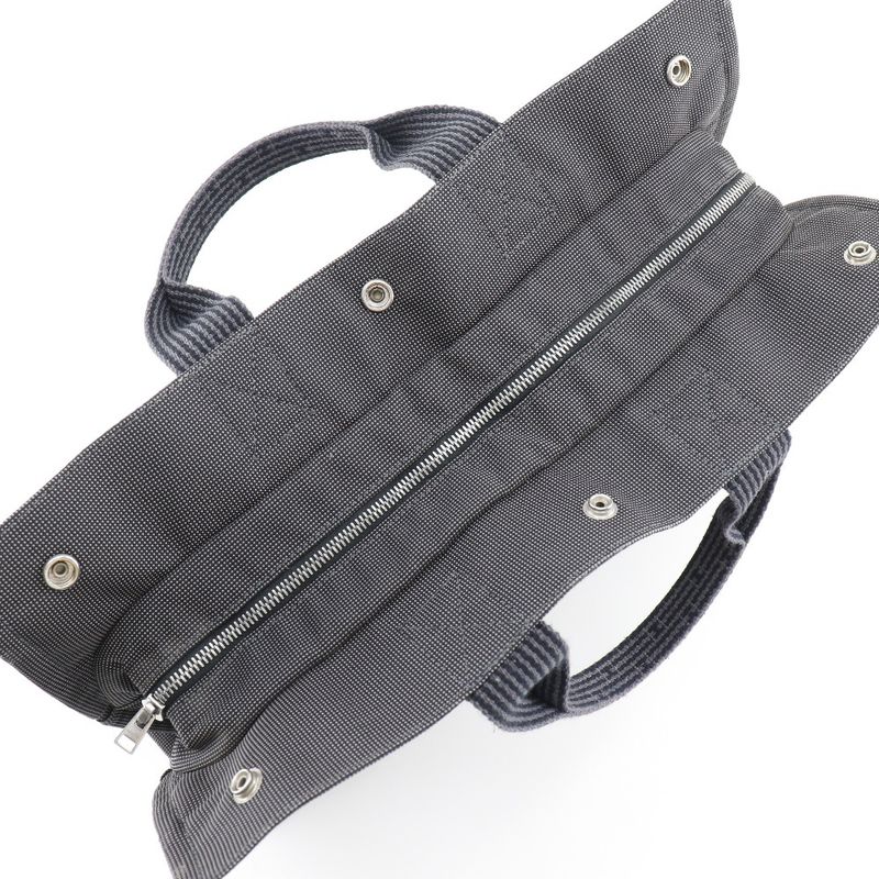 Hermes Yale Line MM Nylon Canvas Gray Unisex Tote Bag