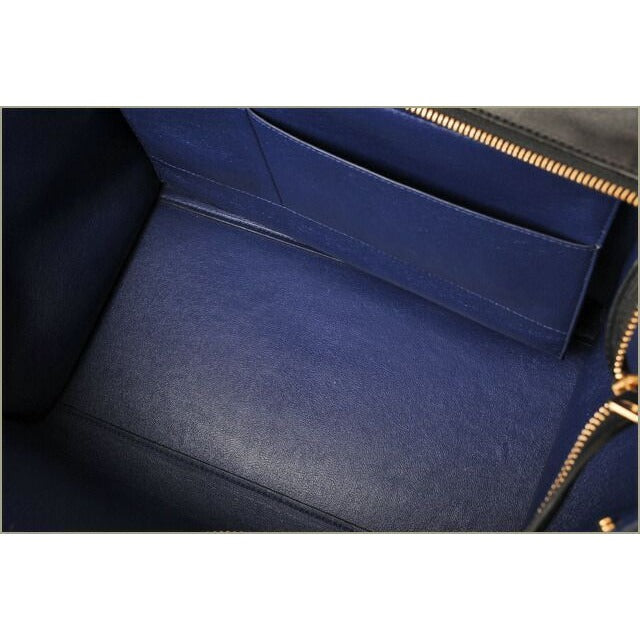 Celine Shoulder Bag Trapeze Sand Beige Blue Black 2-way — view 9