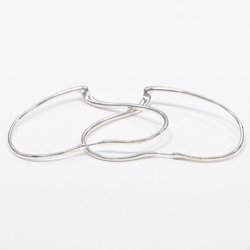 Tiffany & Co Open Heart Large Hoop Silver 925 Ladies 11g Earrings