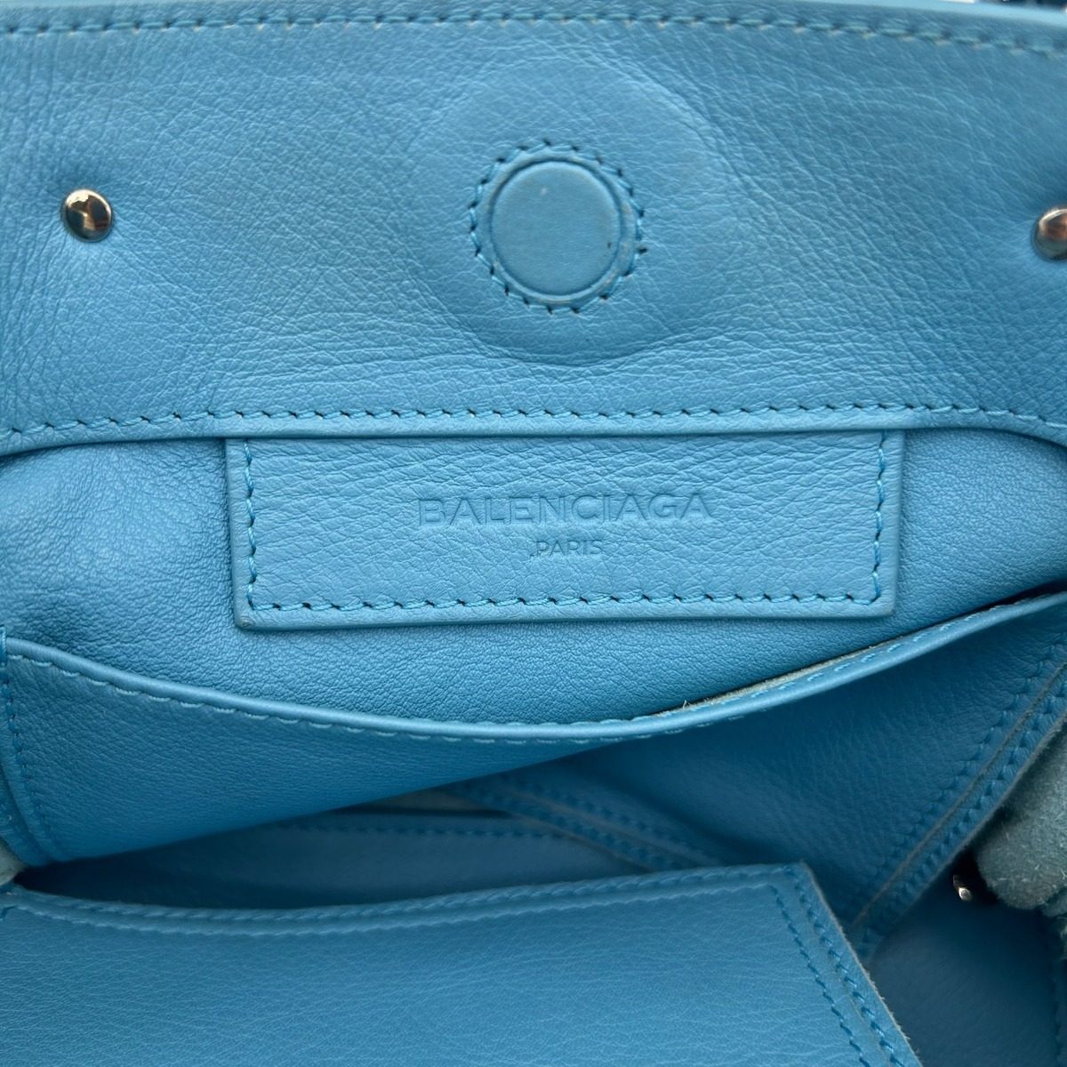 Balenciaga Paper Mini 2-Way Shoulder Bag Leather Blue — view 16